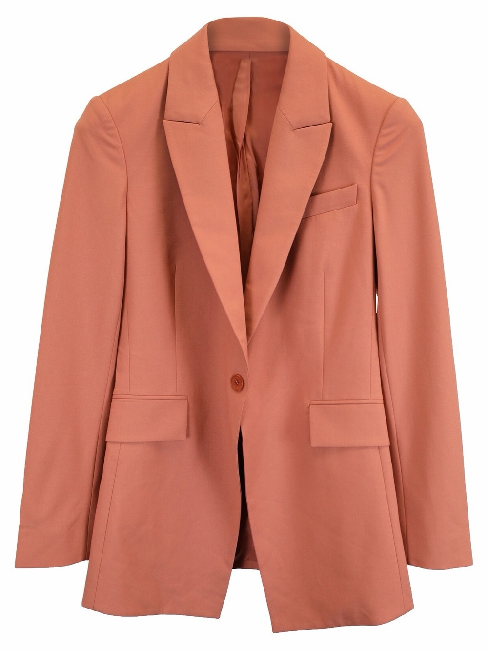 $595 Theory Easentials Jacket Virgin Wool Blazer – Size 12 / – Terracotta